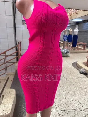 Pink Cables Knitted Sweater Dress