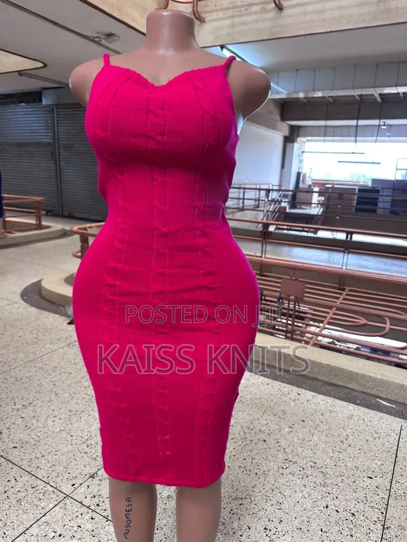 Pink Cables Knitted Sweater Dress
