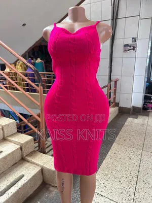 Pink Cables Knitted Sweater Dress