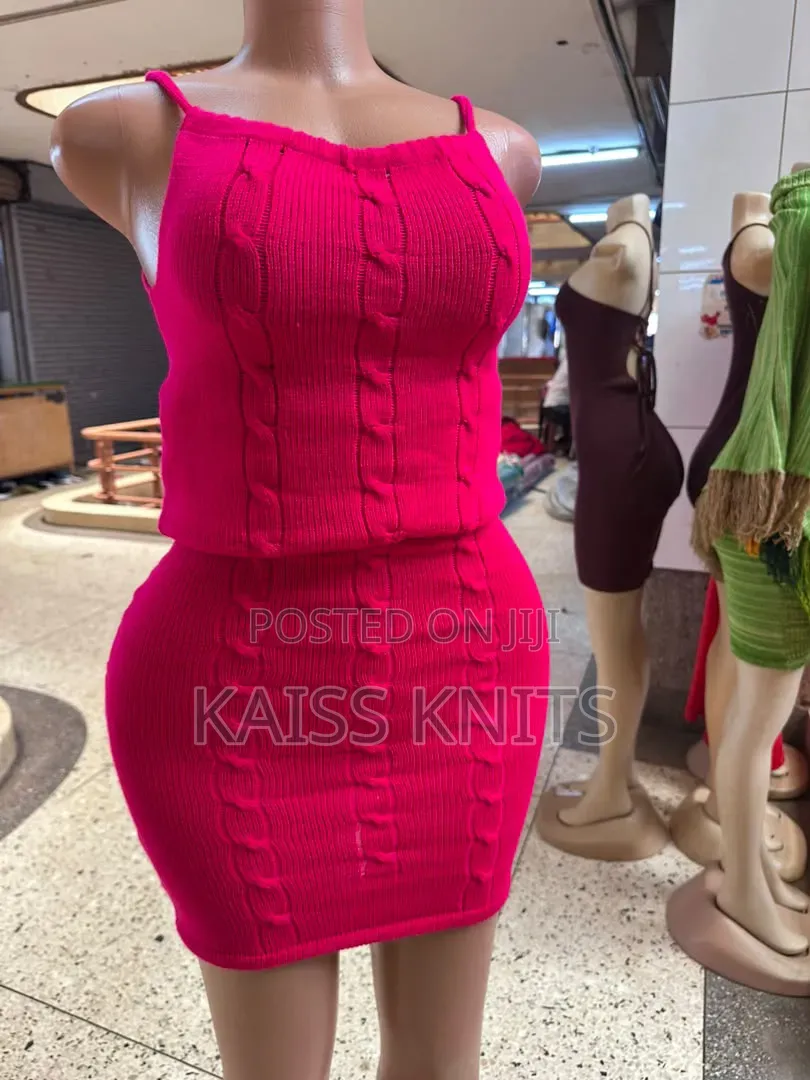 Pink Cables Knitted Sweater Dress