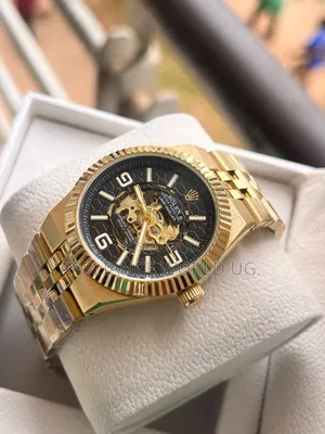 Men's Rolex Golden Analog Wrist Mechanical Time Edit