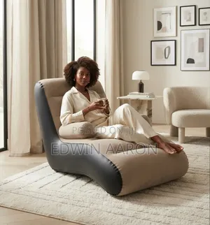 Hexon Inflatable Sofa Chair, PVC Flocking Lazy Recliner Air Sofa