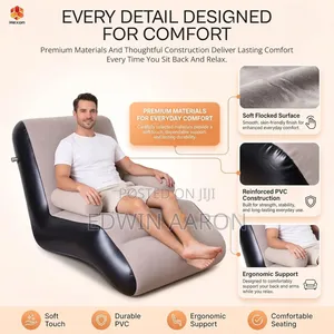 Hexon Inflatable Sofa Chair, PVC Flocking Lazy Recliner Air Sofa
