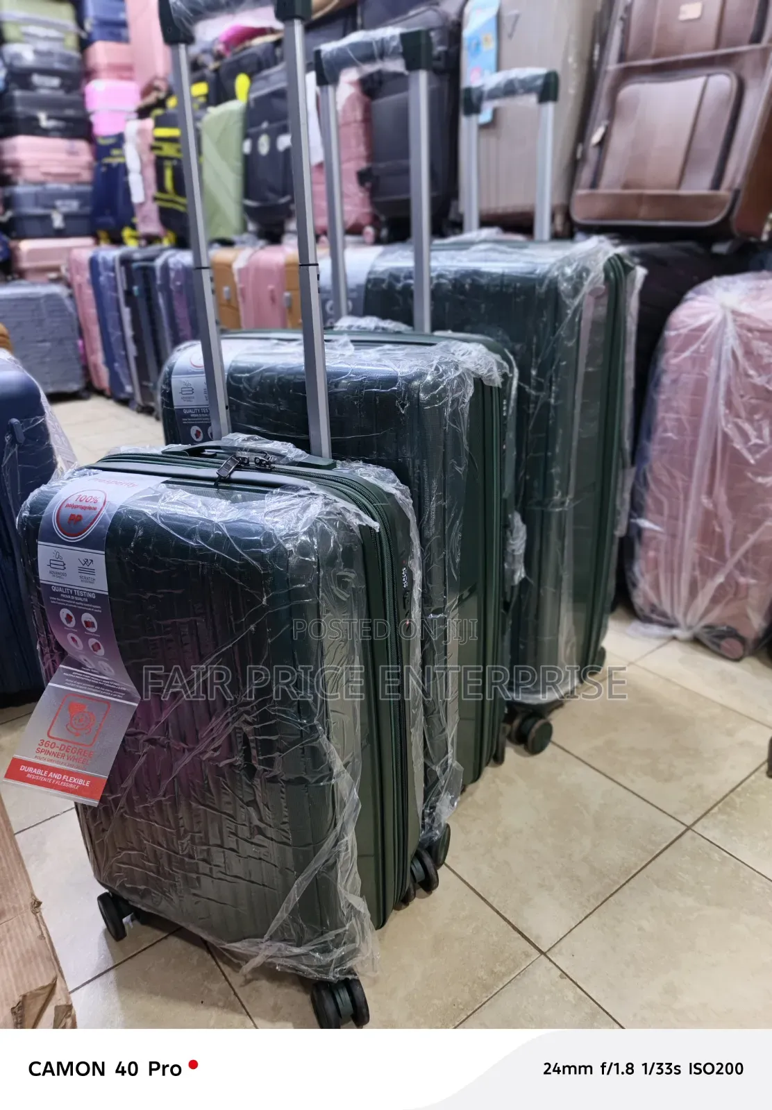 Waterproof Plastic Suitcases Full Set / 3pcs in 1set / Rubber