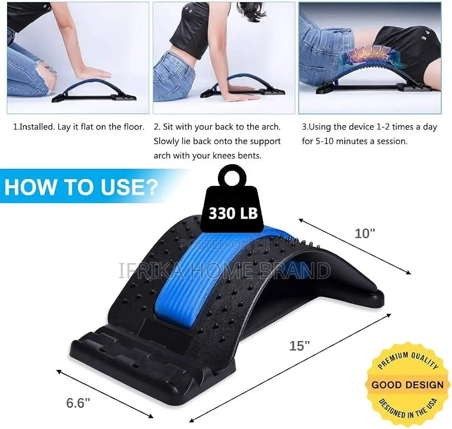 Multi-Level Adjustable Back Stretcher and Lumbar Support Device
