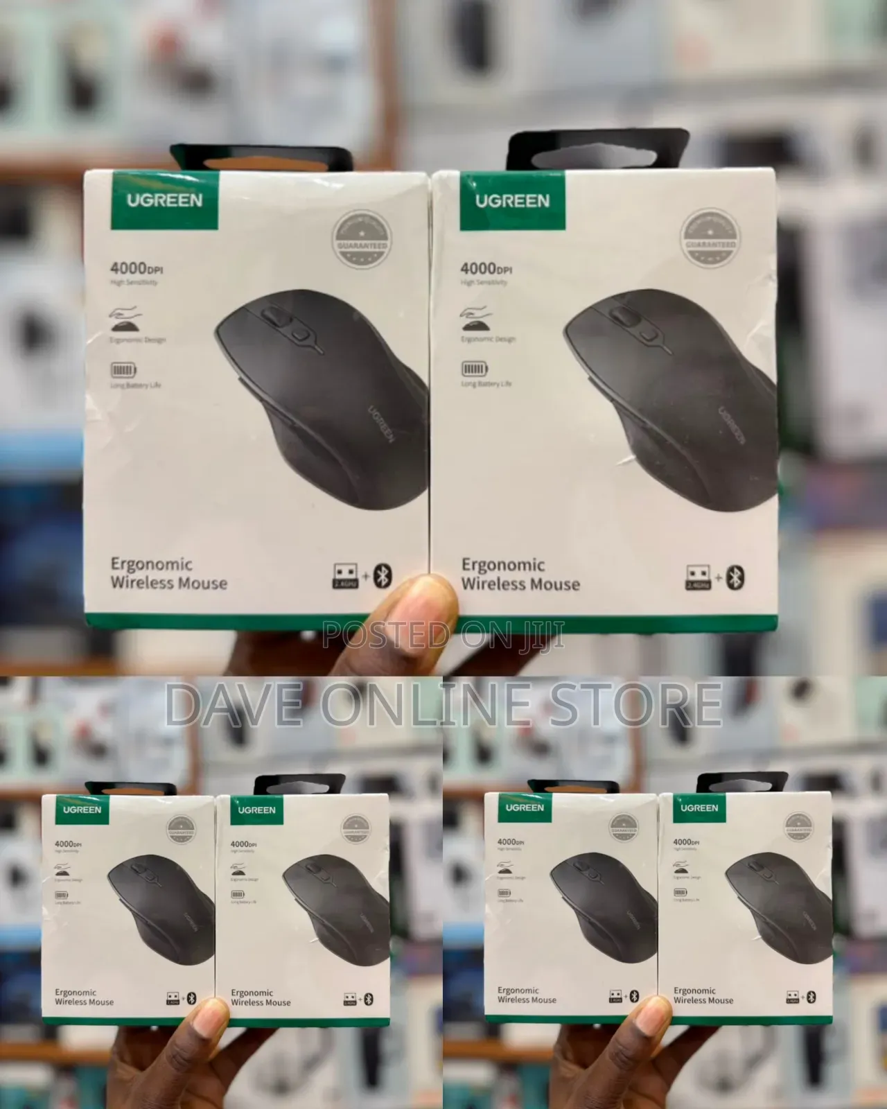 UGREEN Wireless Ergonomics Mouse With Bluetooth 4000DPI