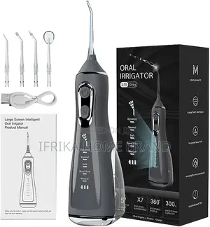 Rechargeable Grey Oral Irrigator (Water Flosser) 300 mL Water Tank