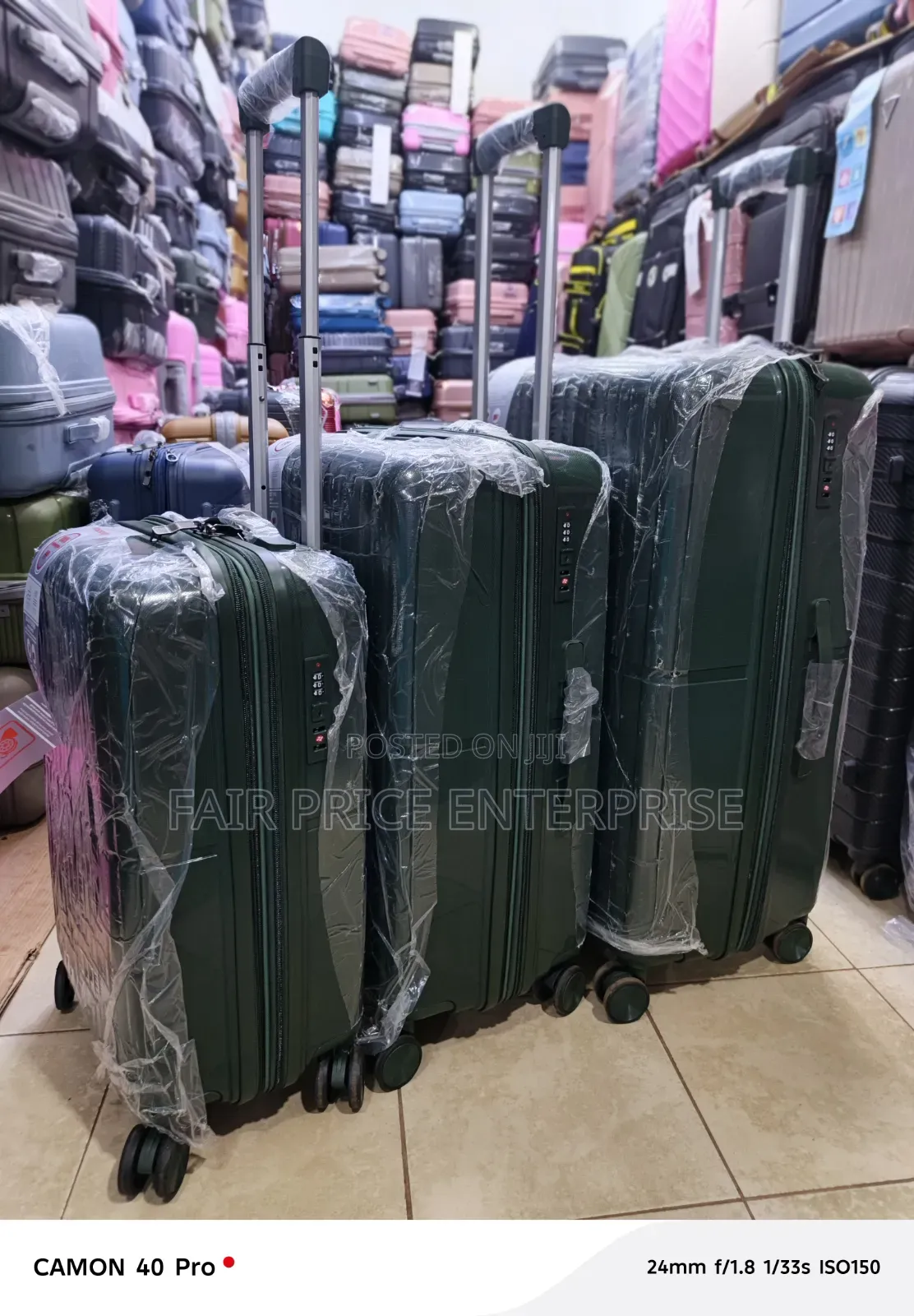 Executive Rubber Plastic Suitcases Full Set / 3pcs in 1set