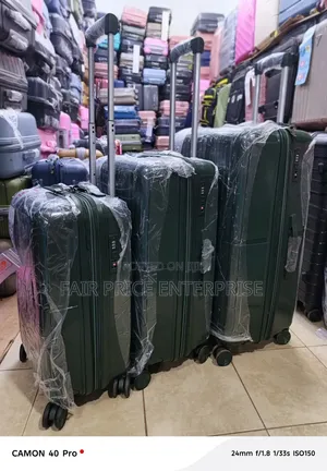 Executive Rubber Plastic Suitcases Full Set / 3pcs in 1set