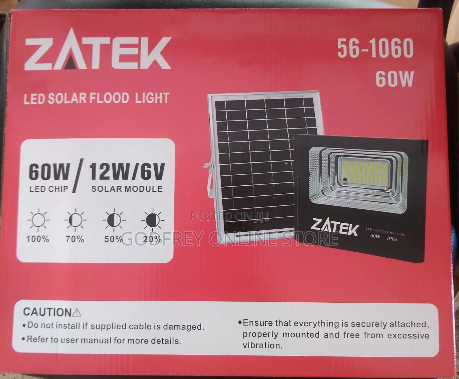60w Zatek Floodlight Remote Control