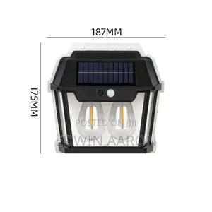 2 Bulbs Solar Sensor Wall Lamps