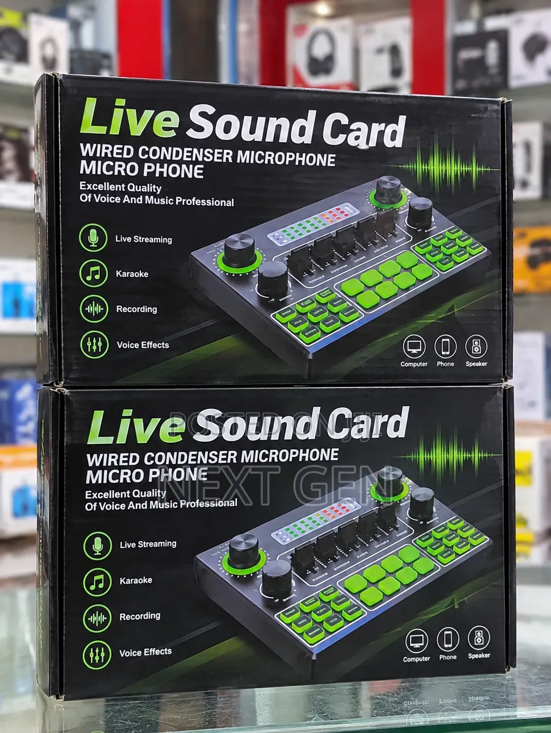 Live Sound Card Wired Condenser Microphone Audio Mixer