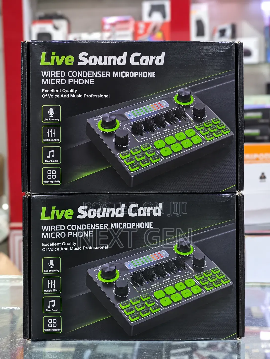 Live Sound Card Wired Condenser Microphone Audio Mixer