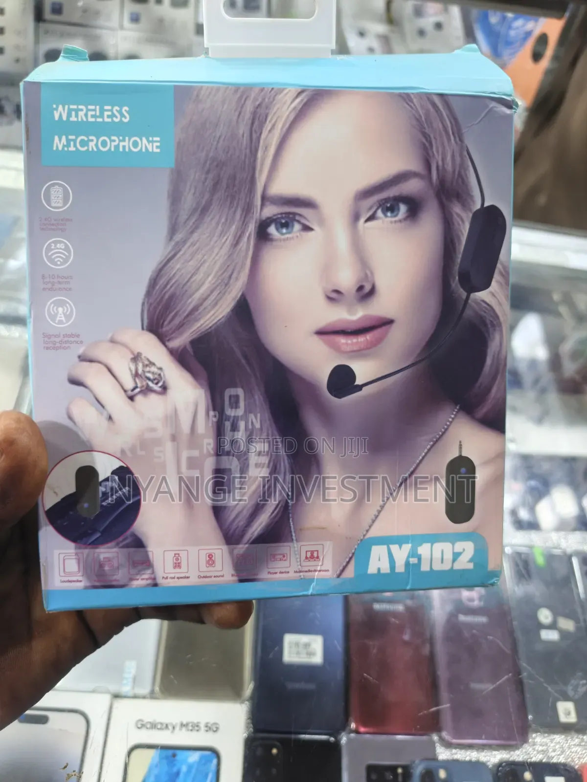 AY-102 Double Headwear WirelessMicrophone system.Conference Microphone
