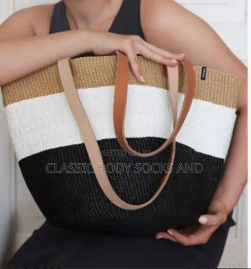 White and Black Kiondo Bag