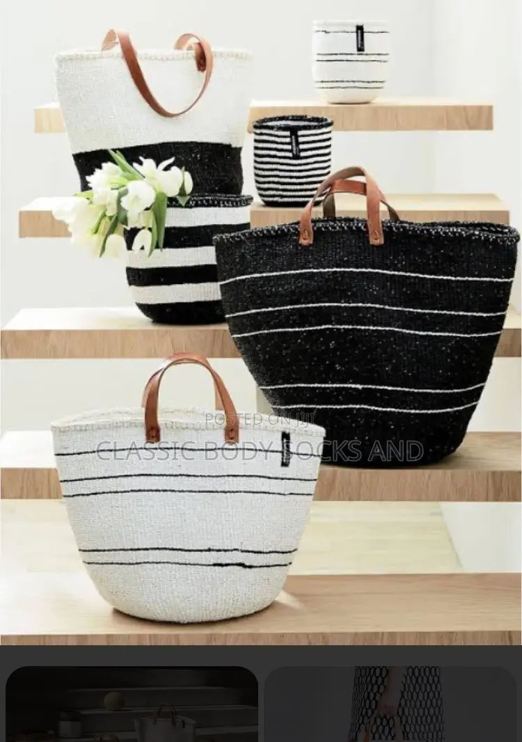 White and Black Kiondo Bag