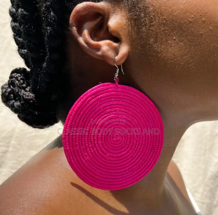 Pink Sisal Earrings
