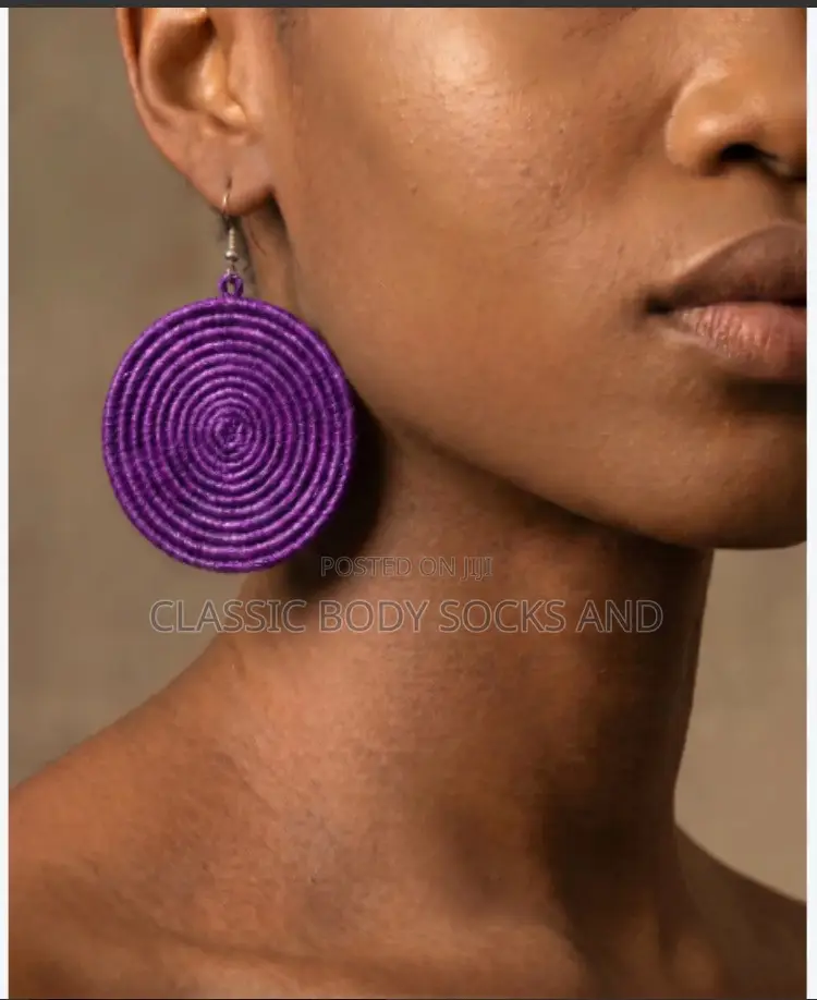 Purple Sisal Earrings