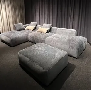 Sofas/Fancy Lsofa With an Extension Pouf.