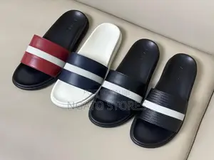 0riginal Bally Leather Slide in Sandals