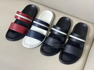 0riginal Bally Leather Slide in Sandals