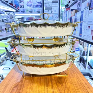 Gold Serving Dishes With Glass Covers at