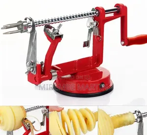 3-in-1 Hand-Crank Fruit and Vegetable Peeler, Corer, and Slicer