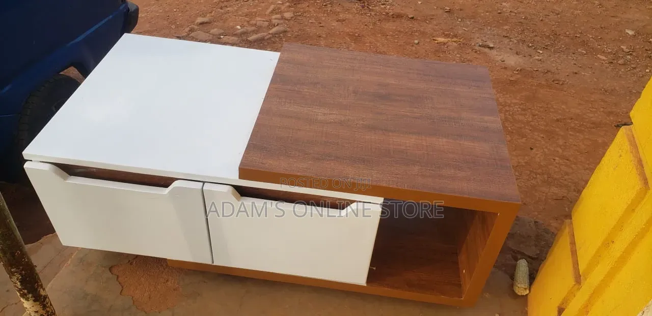 Brown TV Stand Unit and White Center Table for Sale