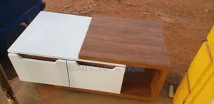 Brown TV Stand Unit and White Center Table for Sale