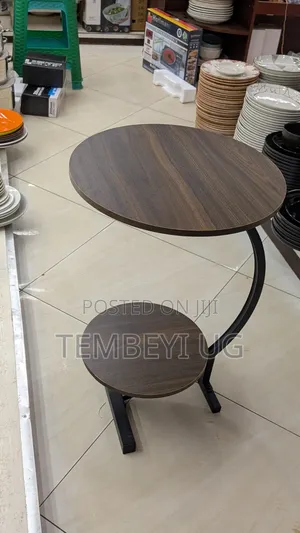 Two-Tiered Round Coffee Table With Storage Shelf, Wrought Iron Table