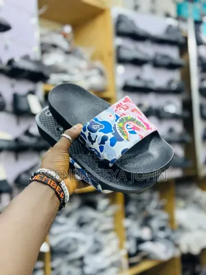 Cartoon-Graphic Platform Slide Sandals