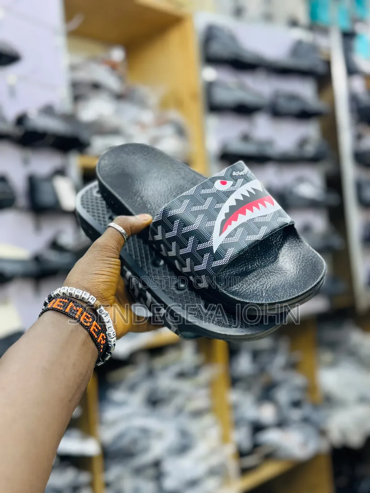 Cartoon-Graphic Platform Slide Sandals