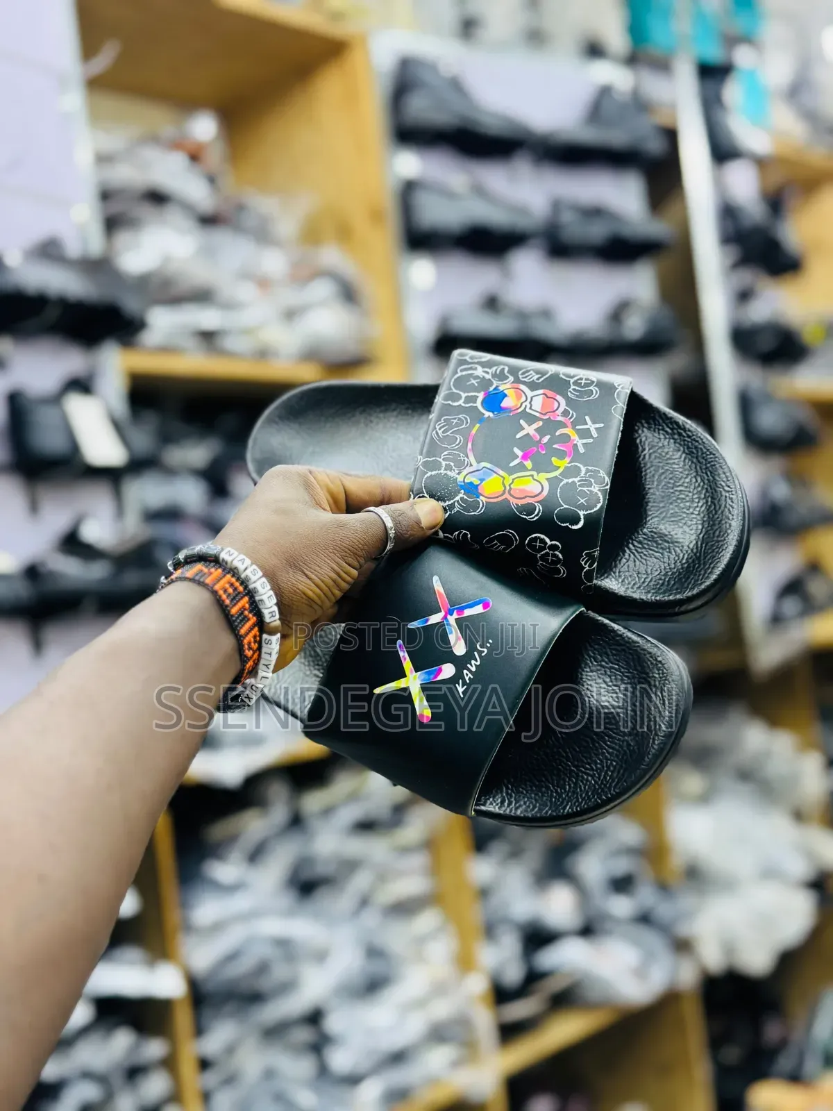 Cartoon-Graphic Platform Slide Sandals
