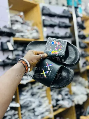 Cartoon-Graphic Platform Slide Sandals