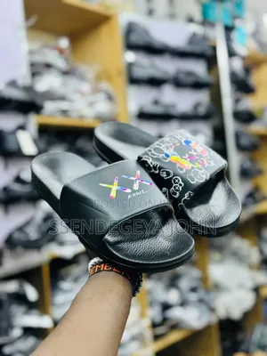 Cartoon-Graphic Platform Slide Sandals