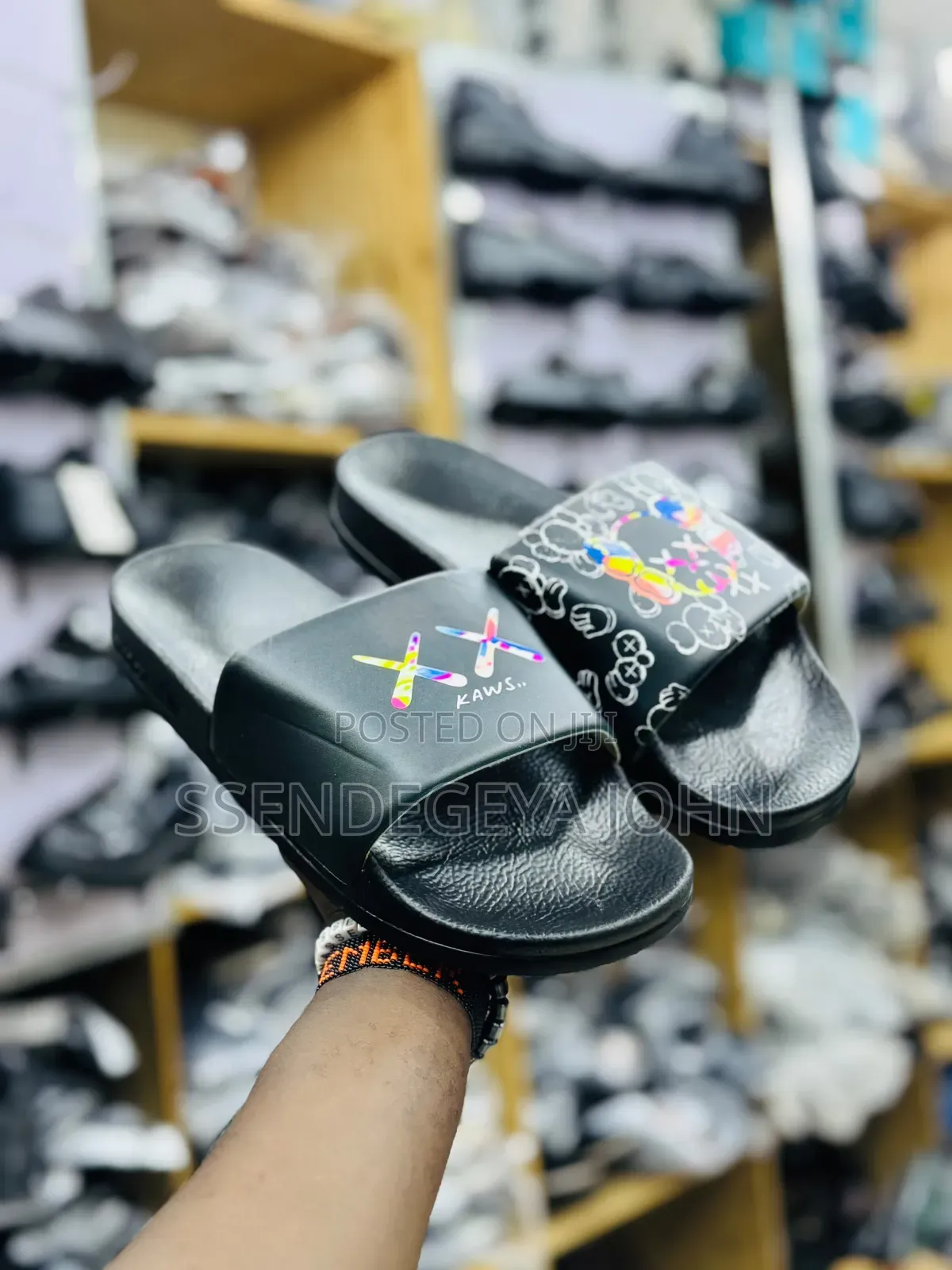 Cartoon-Graphic Platform Slide Sandals