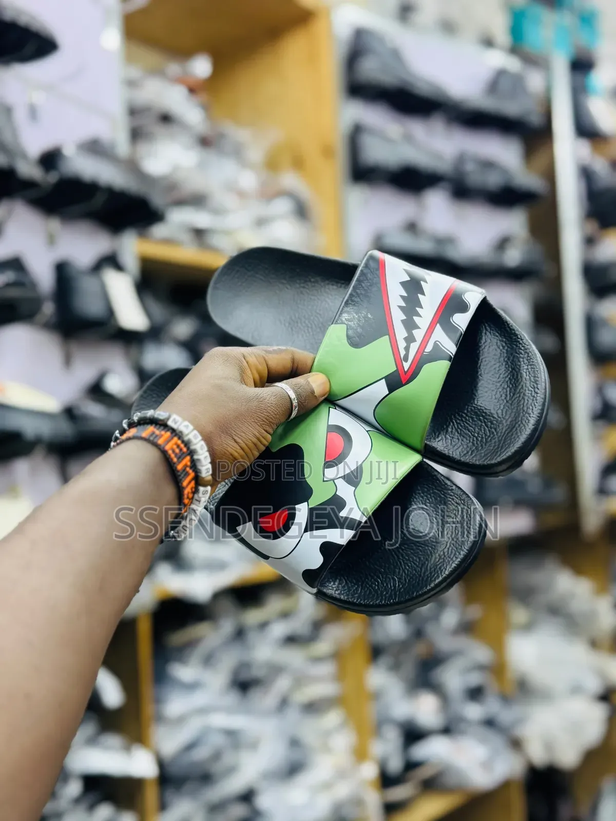 Cartoon-Graphic Platform Slide Sandals
