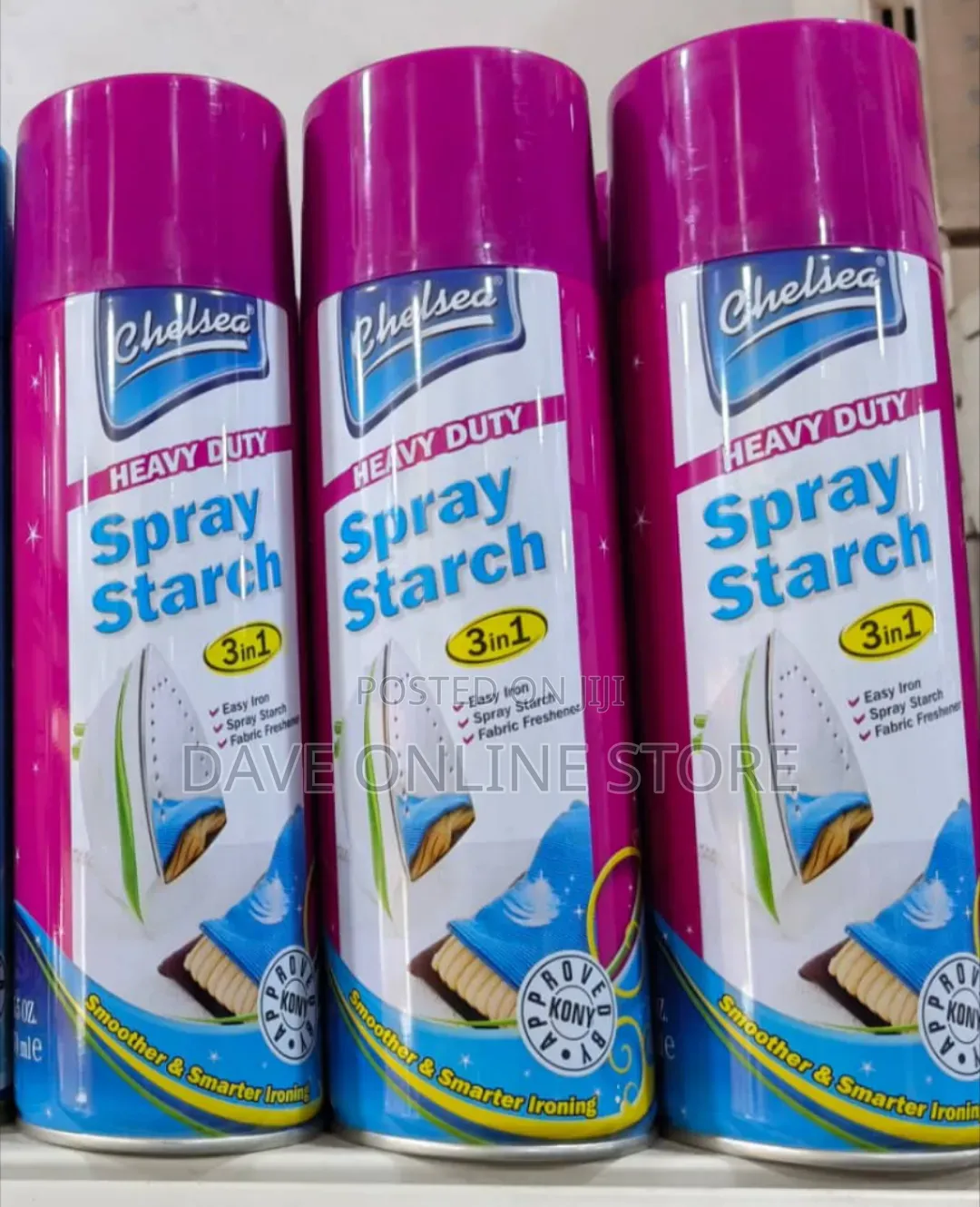 Chelsea Heavy Duty 3 in 1 Spray Starch 470ml.