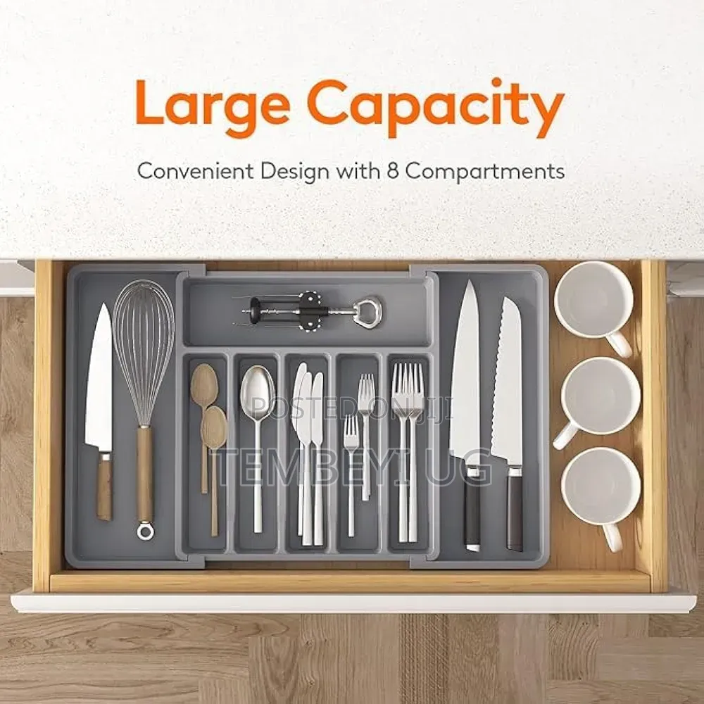 Drawer Organizer,Silverware Expandable BPA Free Utensil Tray, Kitchen
