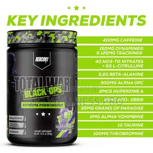 REDCON1 Total War Black Ops Pre Workout 20 Servings - Sour Gummy Bear