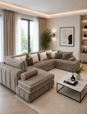 Sofas/Lucy Mini U Sofas 5 Seaters in Any Colour/Material 1,800,000/-