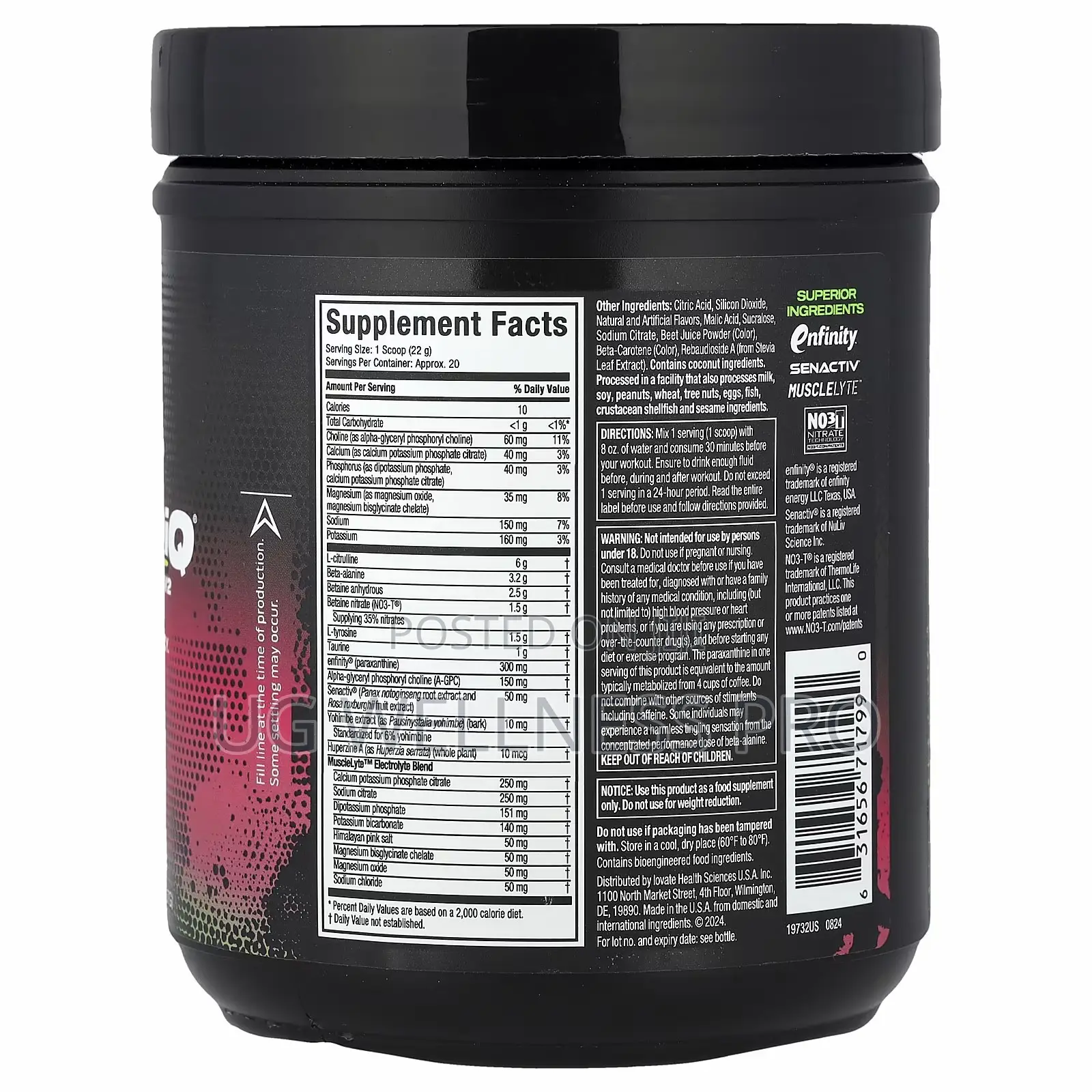 MuscleTech EuphoriQ Pre-Workout V2 437g (20 Servings) Strawberry Kiwi