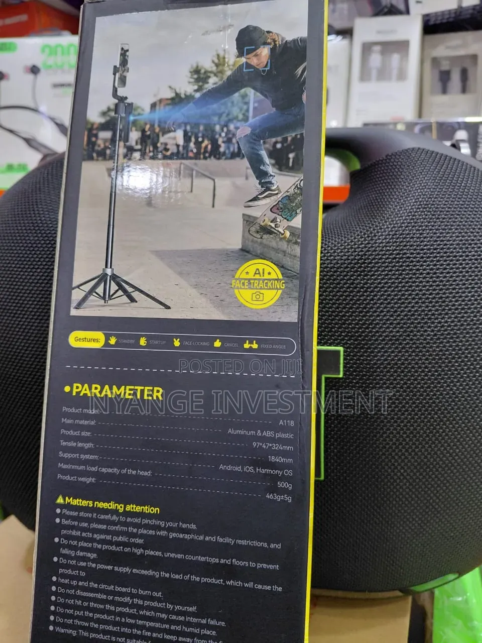 C12 AI Auto Face Tracking Selfie Stick Tripod.