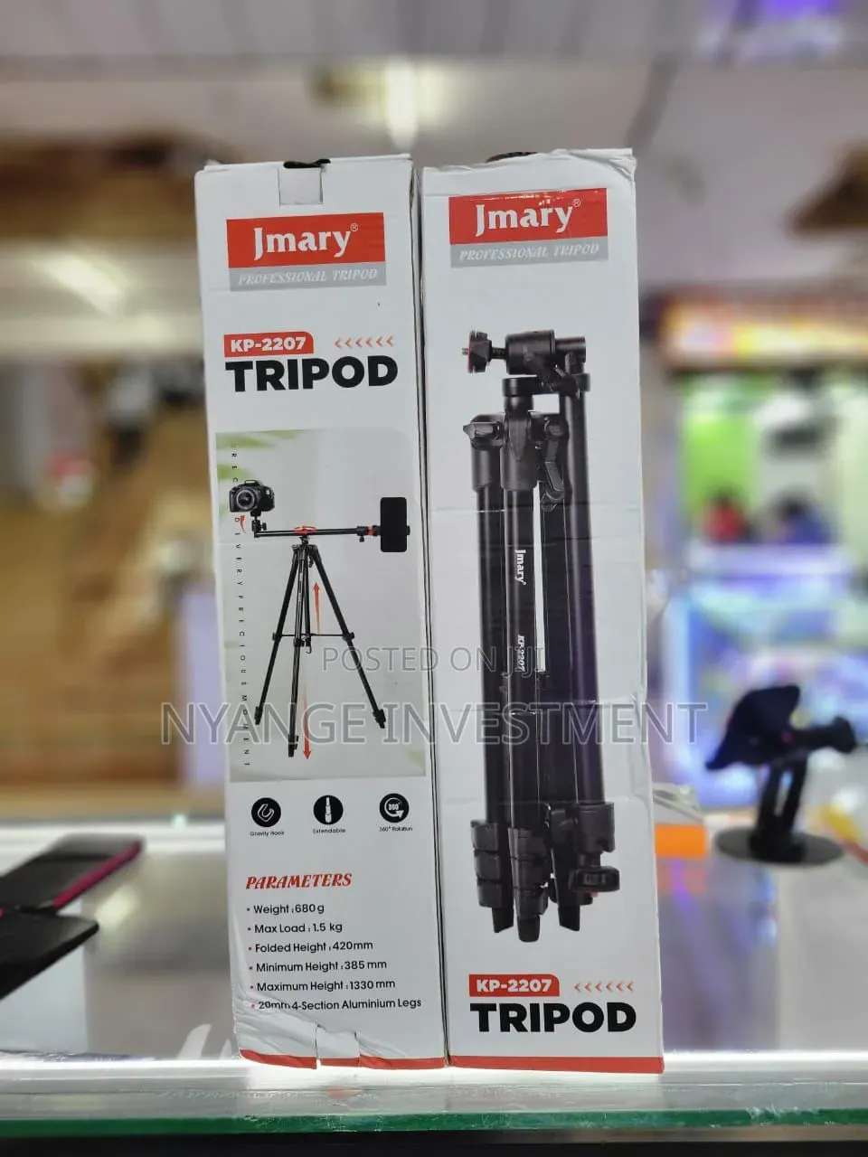 Jmary KP-2207 Professional Tripod, a Lightweight Aluminum Stand.