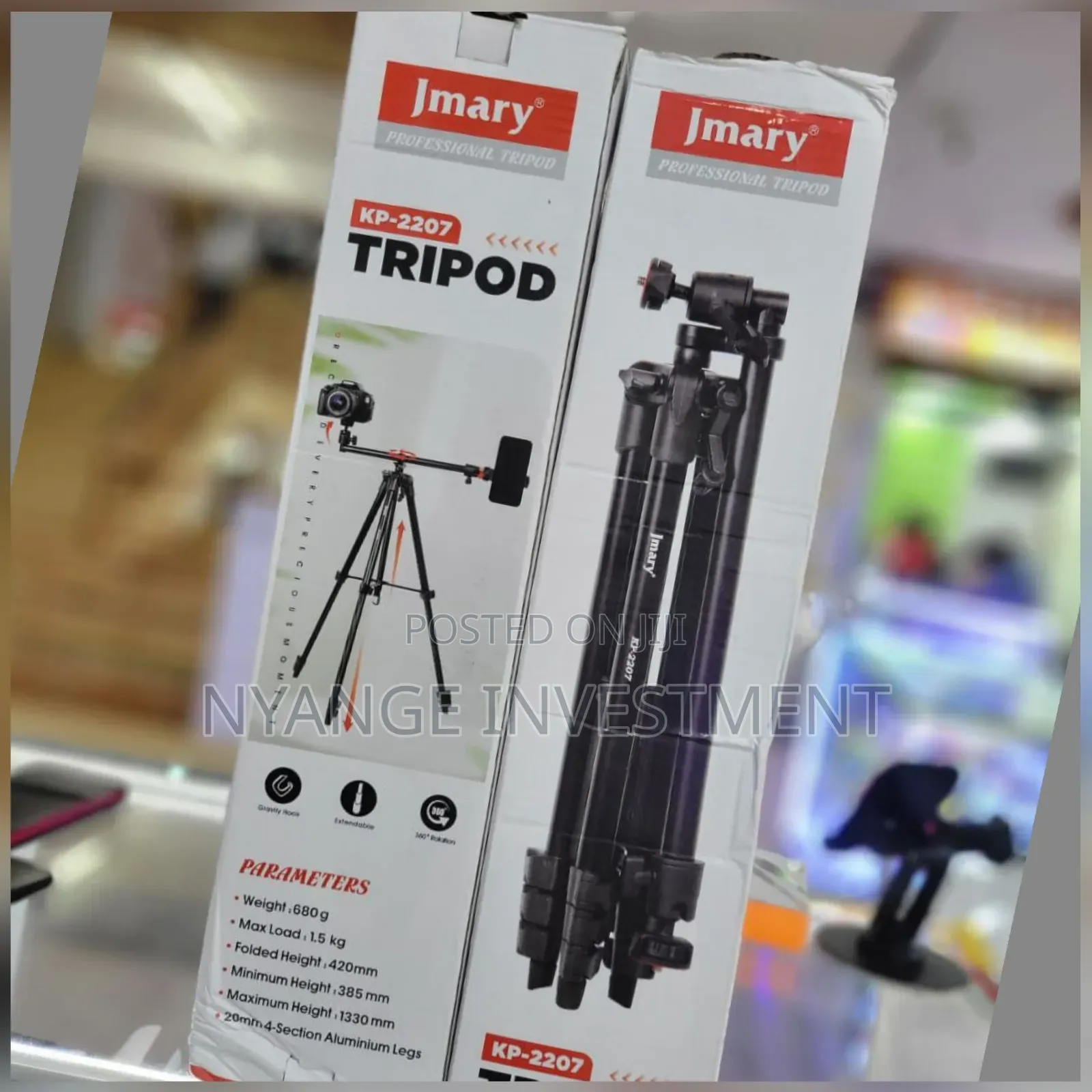 Jmary KP-2207 Professional Tripod, a Lightweight Aluminum Stand.