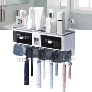 Multifunctional Wall-Mounted Toothbrush Holder, Bathroom Storage Rack