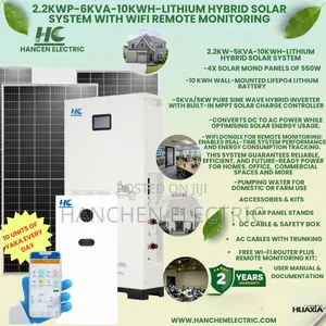 Complete 2.2kw Solar System With 10kwh Lithium Battery