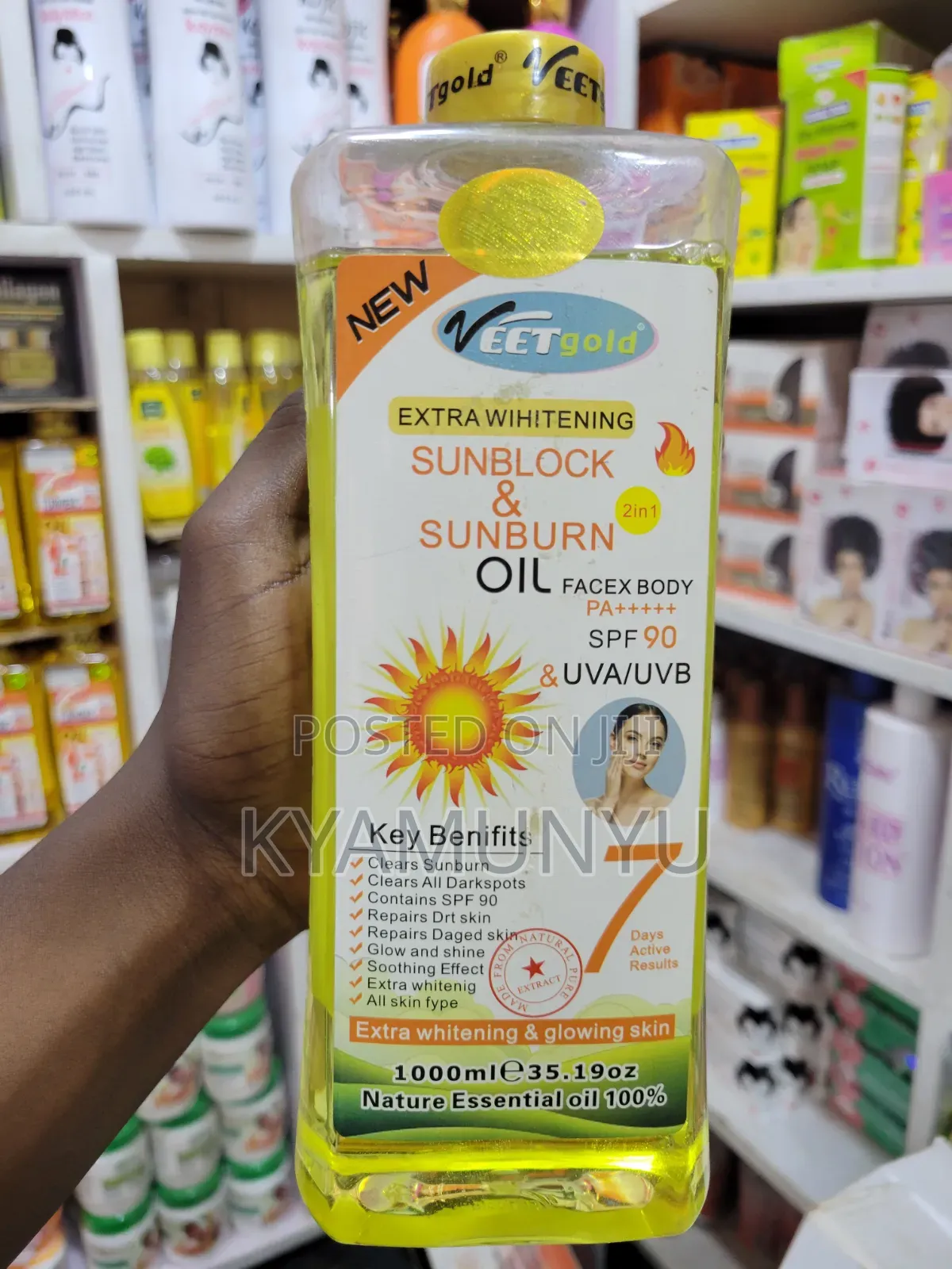 Veet Gold Extra Whitening Sunblock Sunburn Oil.