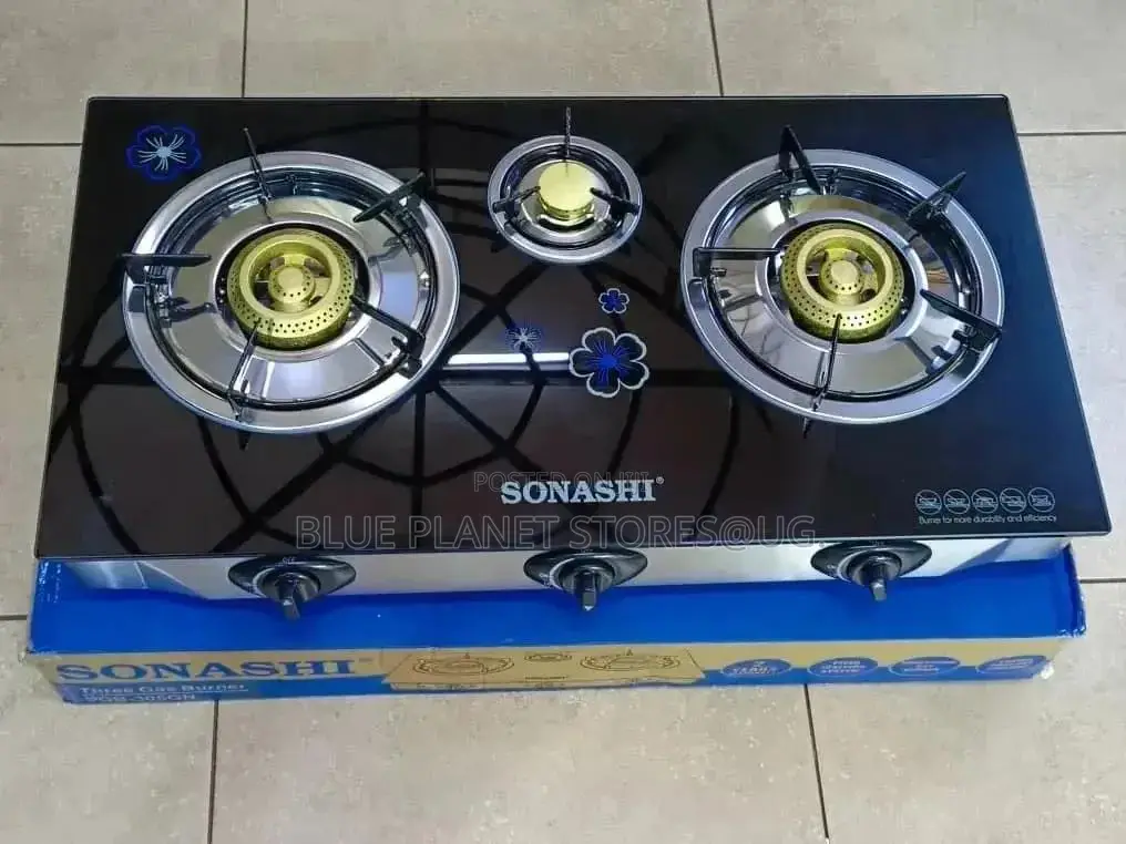 SONASHI Triple Gas Burner/Stove \\ Ceramic Glass \ SGB-305GN