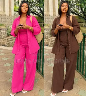 Ladies Plain Long Sleeved and Trousers Thee-Piece